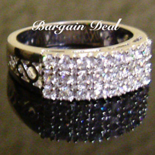 Size J / N / O !! Stylish 24stone 2.5ct Eternity Diamond Ring clad in 18K White Gold!!