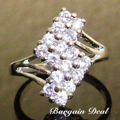 SizeM / N /P !! Stunning 16stone 3ct Round Brilliant Cut Cocktail Ring clad in 18K White Gold!