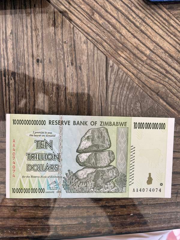Ten Trillion Dollar Bank Note Zimbabwe