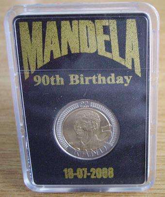 20 x 2008 MANDELA 90TH BIRTHDAY R 5-00 SLAB-HOLDERS black & gold