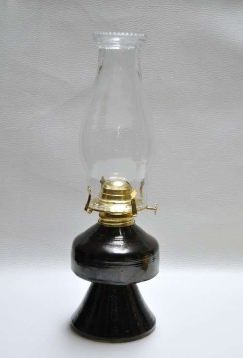 Black Ceramic Table Lamp (Paraffin or Citronella Oil)