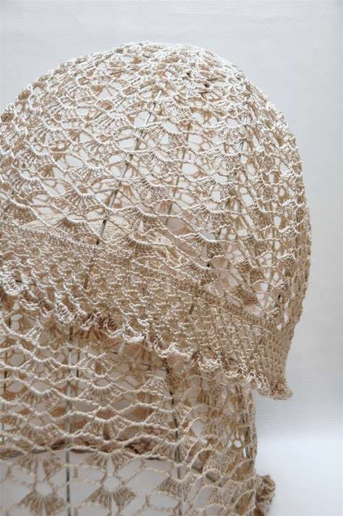 2 Crochet Ceiling Light Shades, circa 1980