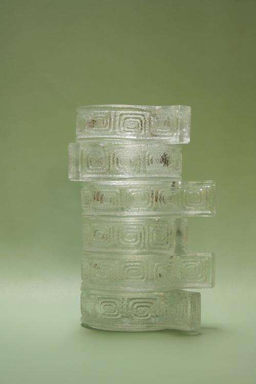 Retro Set of 5 Glass Snack/Pudding Bowls circa 1970