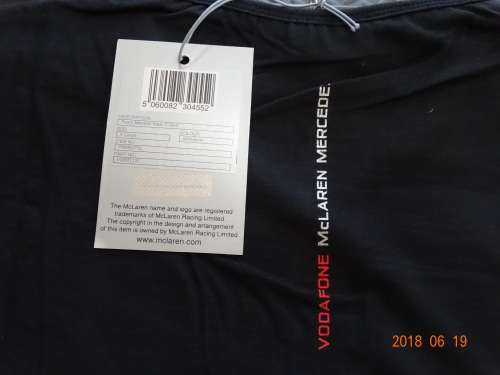 Vodafone Mclaren Merc F1 Racing Team T- Shirt for Men - XL - BLACK- New - Official Gear