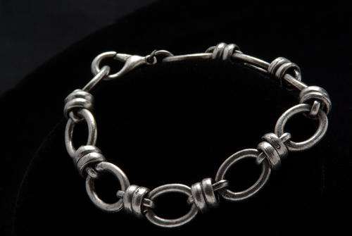 Oval Connector Ring  Antique Silver Alloy Bracelet