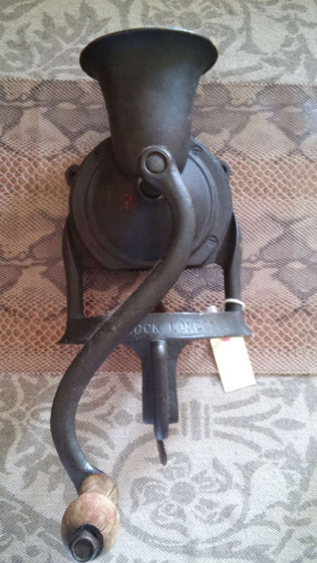 Lovelock London No. 4 cast iron coffee grinder.