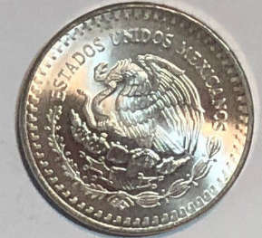 1983 Mexican Silver Libertad Onza, 1oz .999 Fine Silver Coin -  brilliant UNC