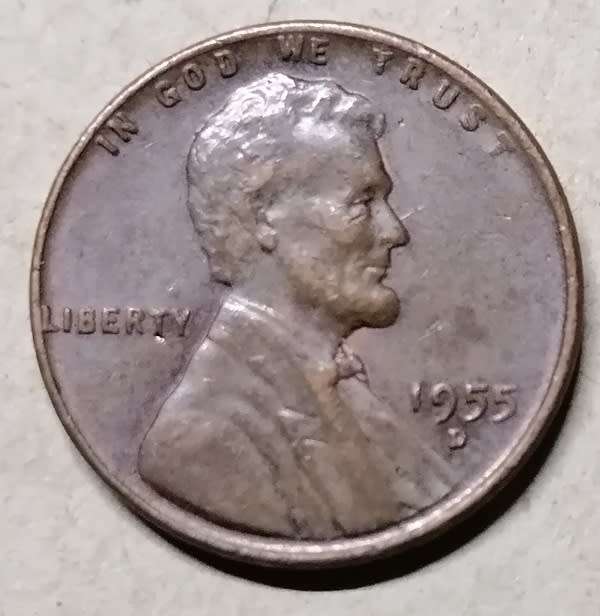 1955 D USA Lincoln 1 Cent Wheat Penny