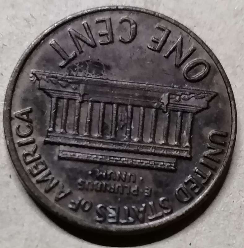 1969 USA  1 Cent Wheat Penny with error (plating/laminating)