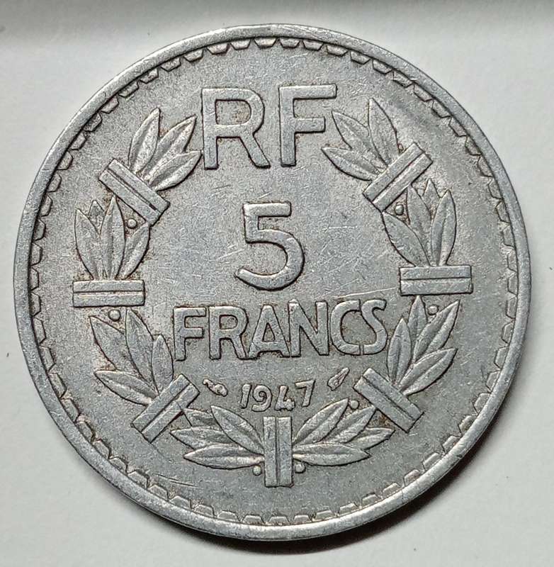 1947 FRANCE 5 FRANCS (ALUMINIUM)