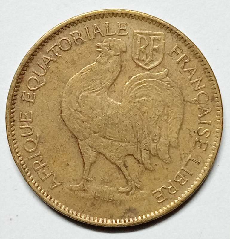 RARE -1942 FRENCH EQUATORIAL AFRICA 1 FRANC