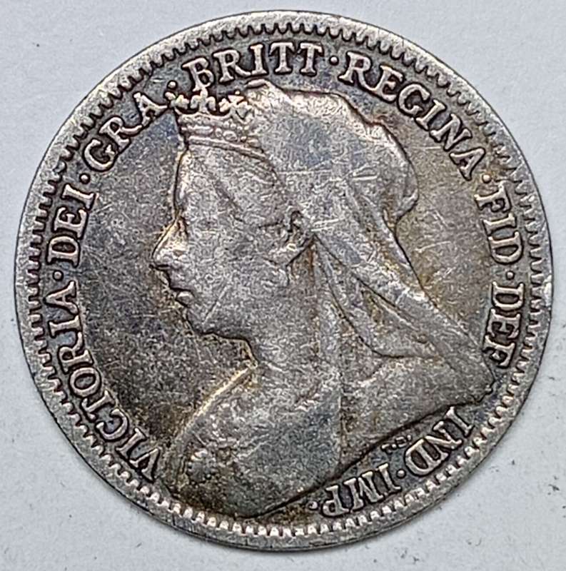 1900 GREAT BRITIAN SILVER 3 PENCE