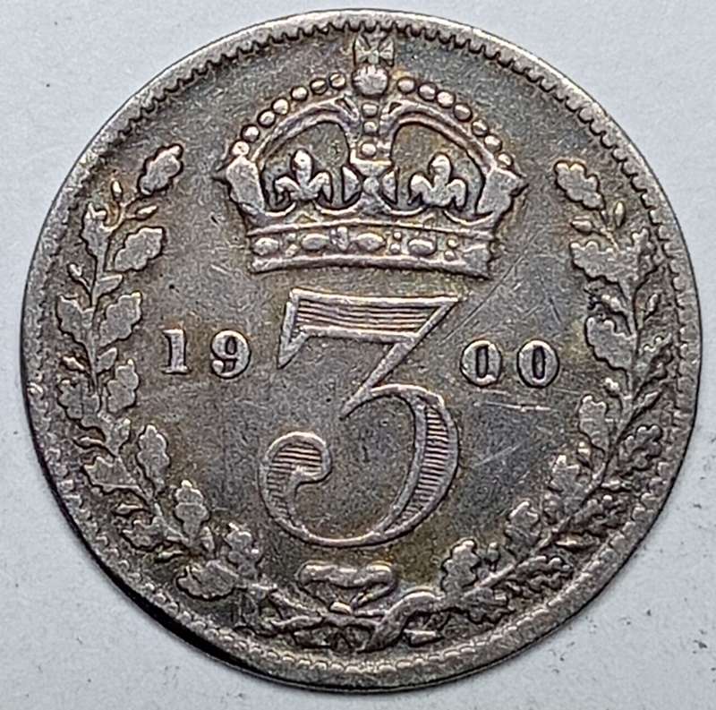 1900 GREAT BRITIAN SILVER 3 PENCE