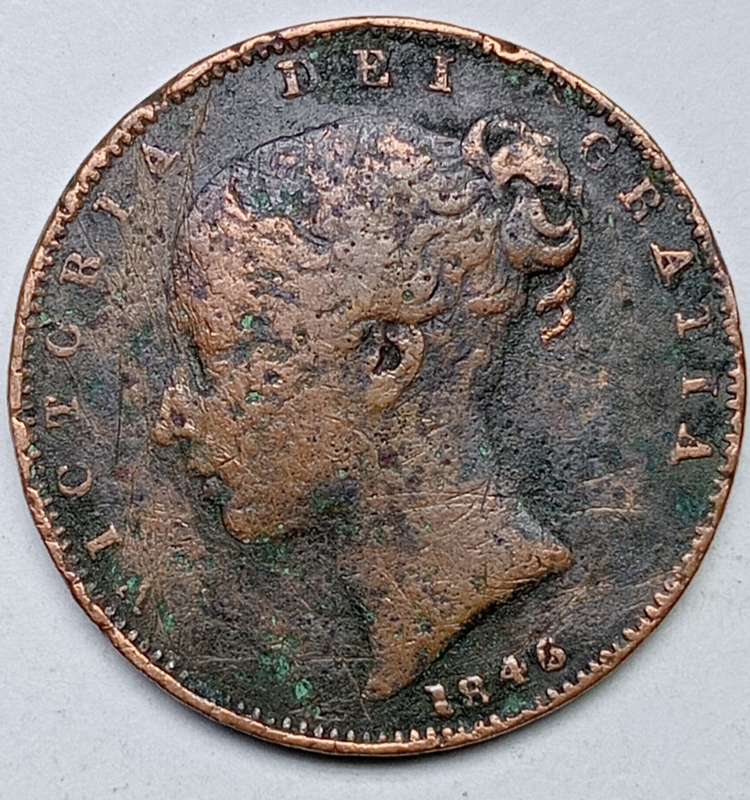 SCARES!!! 1846 UK GB GREAT BRITAIN VICTORIA FARTHING