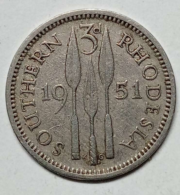 Southern Rhodesia 3 Pence 1951