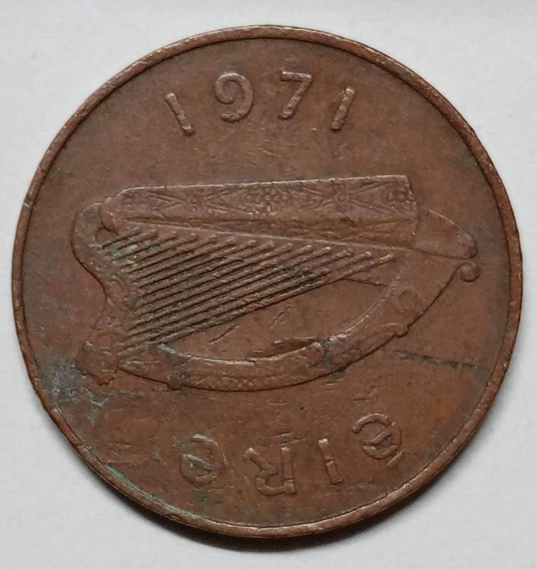 1971 Ireland - 2 pence - Great details