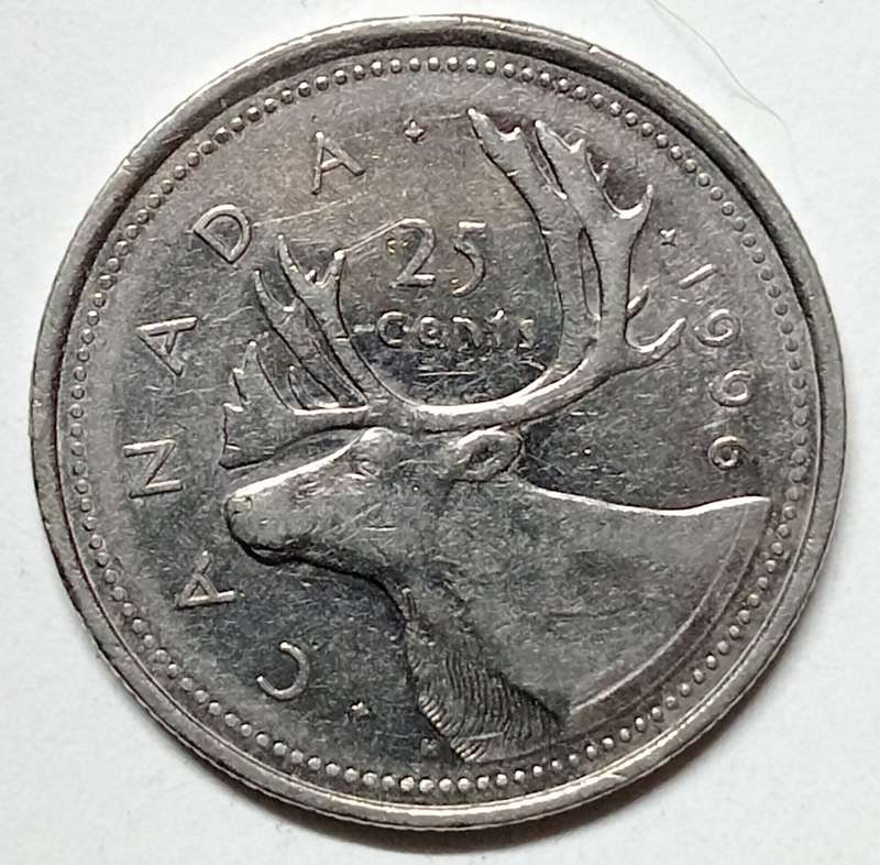 1996 CANADA 25 CENT