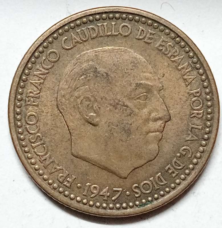 spain 1 pesetas 1947 - GREAT DETAILS
