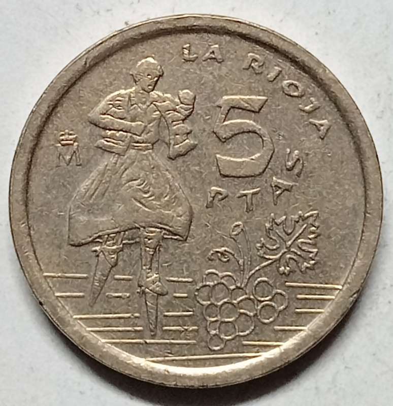 BRILLIANT 1996 5 PESETAS SPAIN - AU