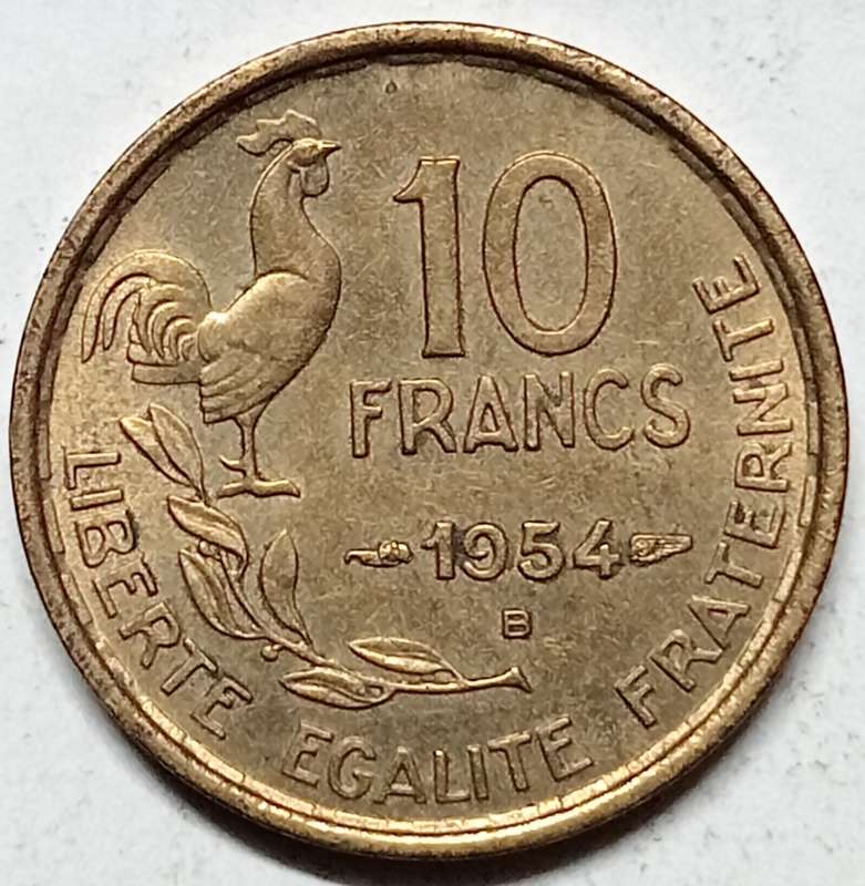 BRILLIANT 1954 France 10 FRANCS - AU