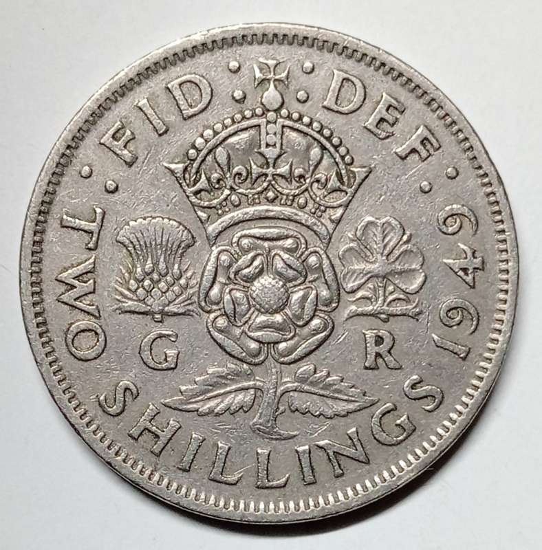 GREAT 1949 MINT SET HALF CROWN, 2 SHILLING, SHILLING AND SIXPENCE