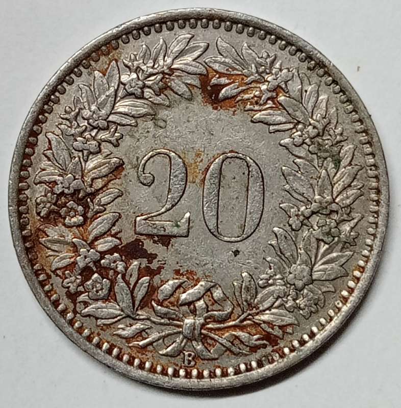 Switzerland 20 RAPPEN 1955