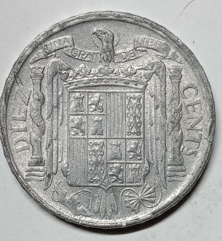 GREAT 1941 SPAIN 10 Centimos