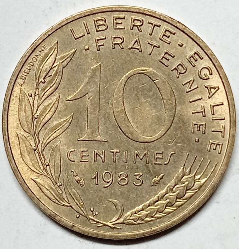 BRILLIANT 1983 10 centimes France - AU