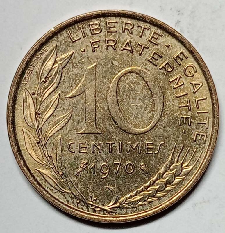 BRILLIANT 1970 10 centimes France - AU