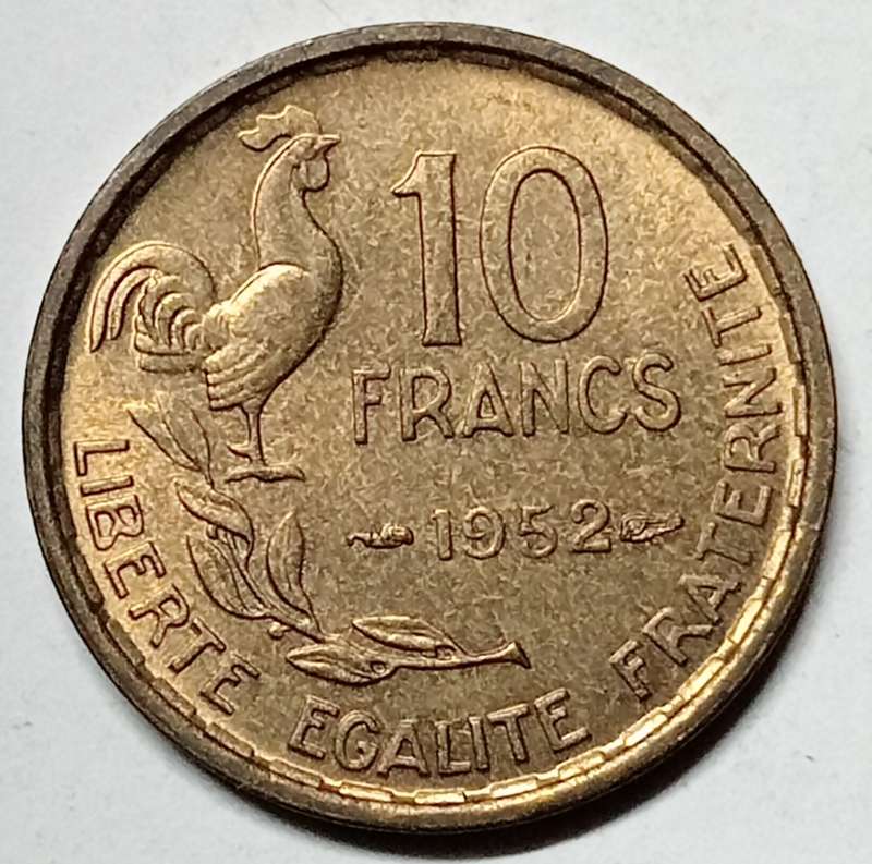 BRILLIANT 1952 France 10 FRANCS - AU