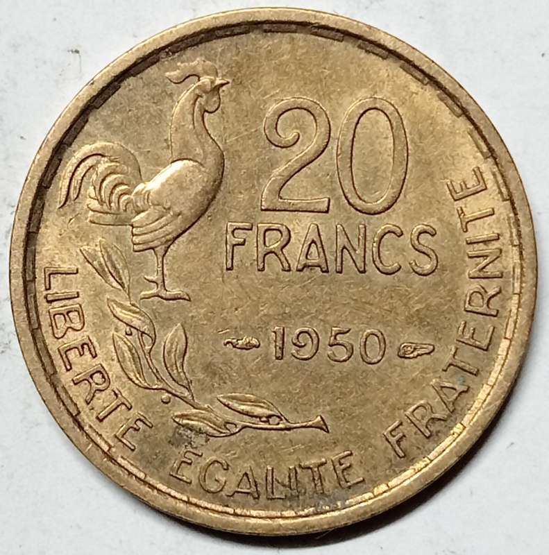 BRILLIANT 1950 France 20 FRANCS - AU
