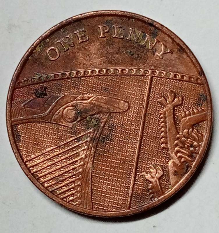 2009 GREAT BRITAIN  1 PENNY / NEW PENCE (with multiple small errors extra metal)