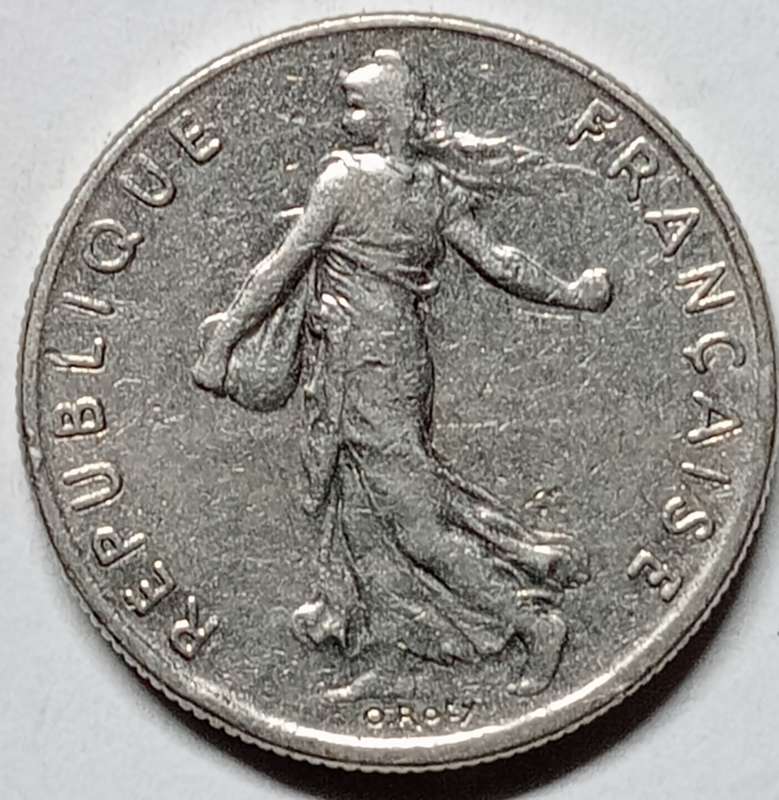 1977 France 1/2 (half) FRANC - au