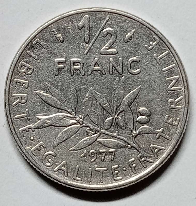 1977 France 1/2 (half) FRANC - au