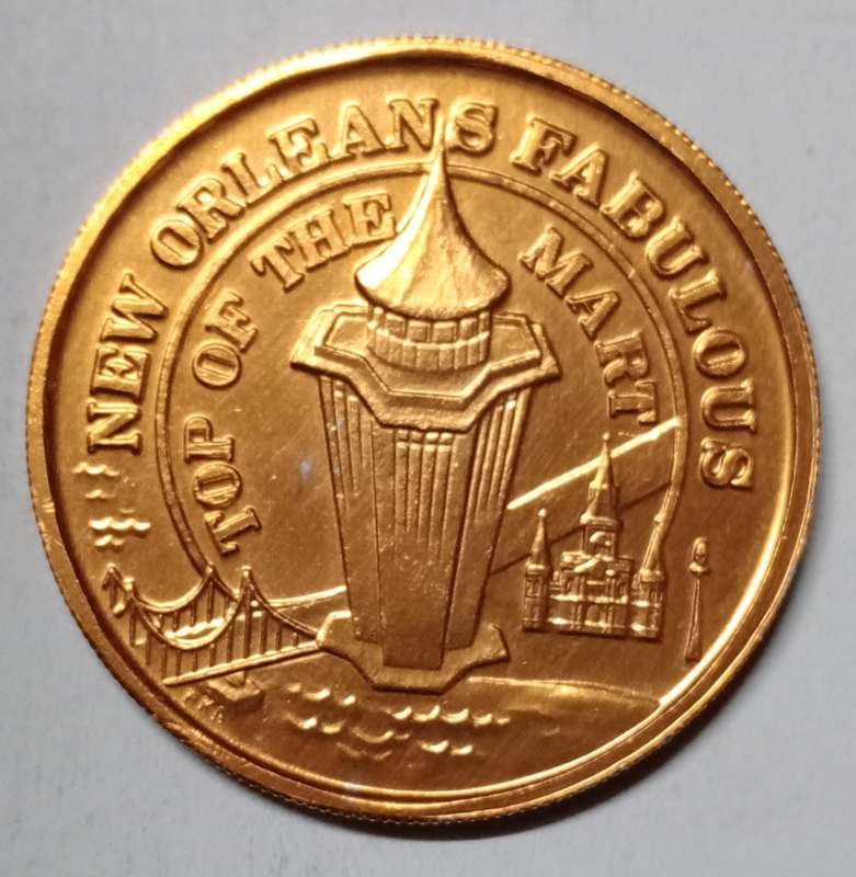 1981 New Orleans Top of the Mart Mardi Gras token - Aluminum gold clad
