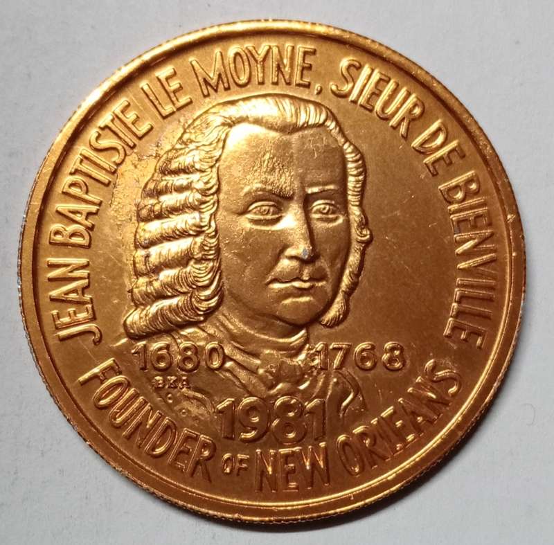 1981 New Orleans Top of the Mart Mardi Gras token - Aluminum gold clad