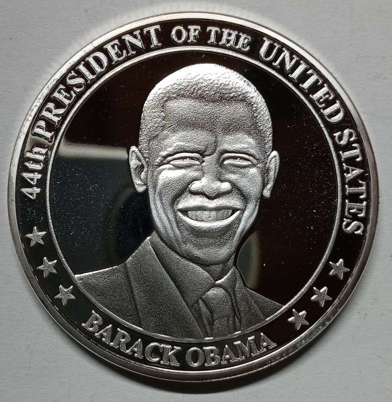 2009 President Barack Obama medal inauguration - Silver Plated