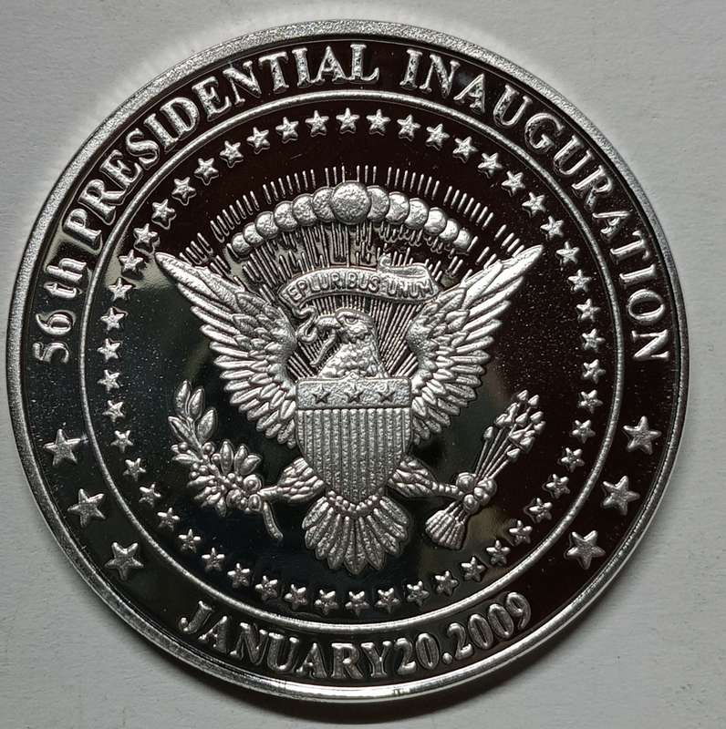 2009 President Barack Obama medal inauguration - Silver Plated