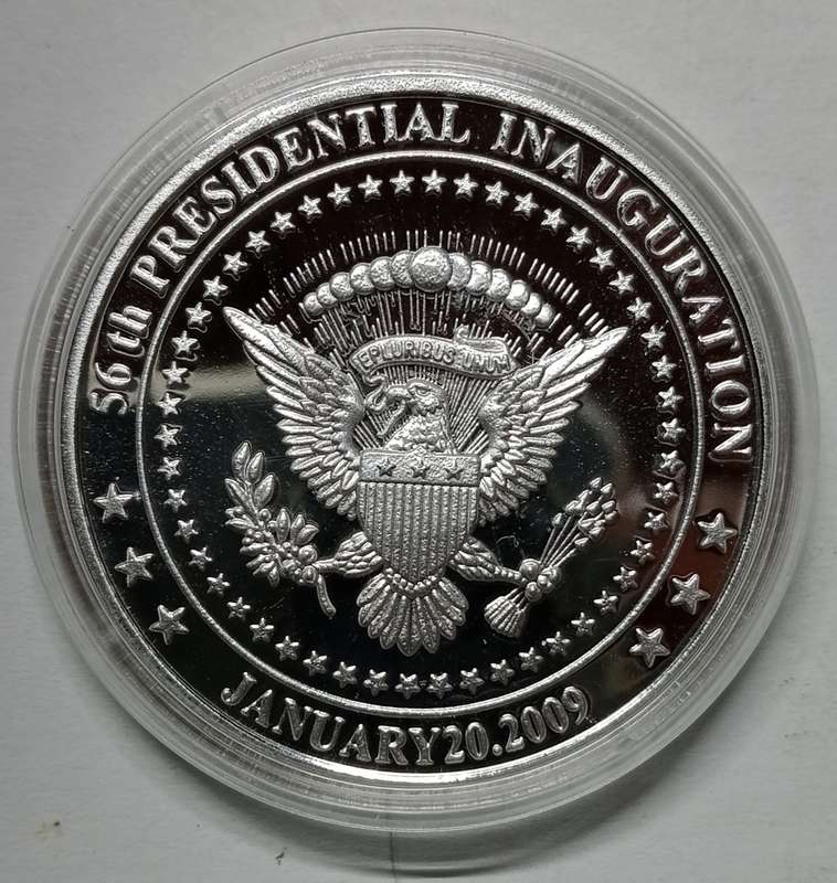 2009 President Barack Obama medal inauguration - Silver Plated