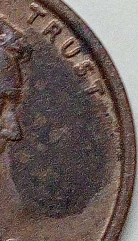1969 USA  1 Cent Wheat Penny with error (plating/laminating)