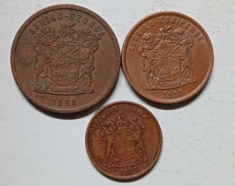 1998 COLLECTION 1 CENT, 2 CENT AND 5 CENT