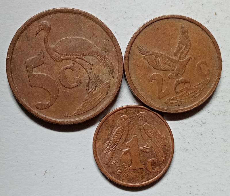 2000 COLLECTION 1 CENT, 2 CENT AND 5 CENT