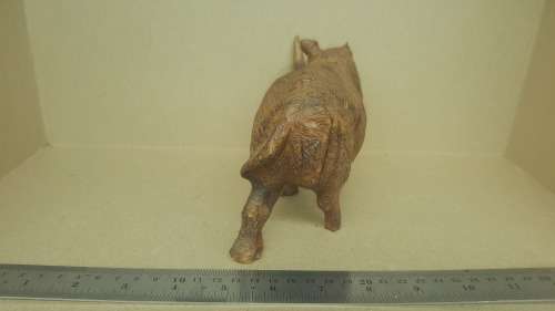 `Rhino On The Move` - Rhinoceros Sculpture Hand Carved From Zimbabwe Iron Wood.