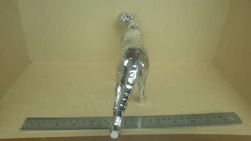 Statement Piece !  Cheetah Walking Ornament In Silver Finish