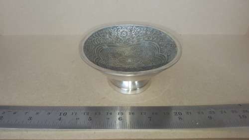 Beautifully Hand Chased - European Silver Plated - Pin Dish With Flowers