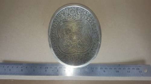 Beautifully Hand Chased - European Silver Plated - Pin Dish With Flowers