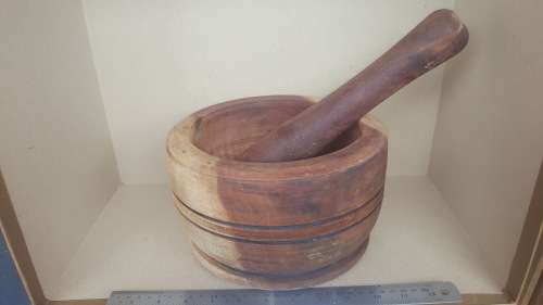 Large African Wooden Mortar And Pestle