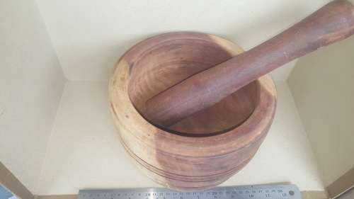 Large African Wooden Mortar And Pestle