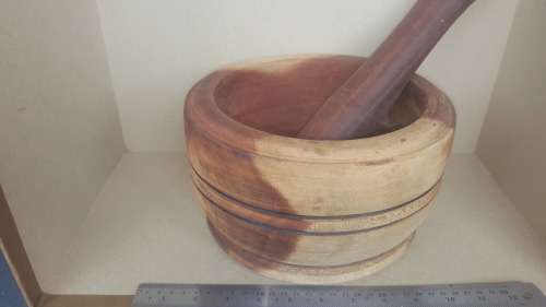 Large African Wooden Mortar And Pestle