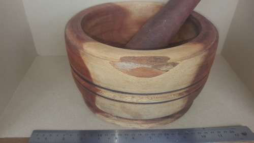 Large African Wooden Mortar And Pestle